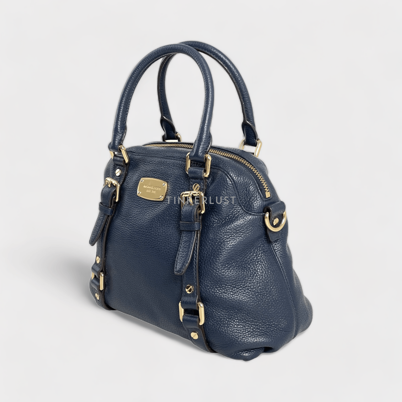 Michael Kors Navy  Leather Bedford Satchel