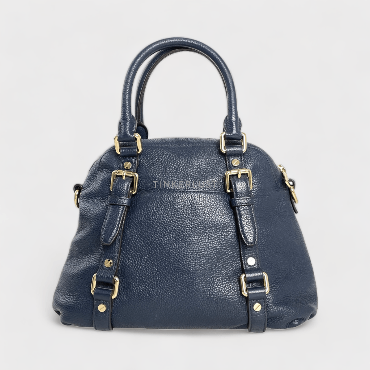 Michael Kors Navy  Leather Bedford Satchel