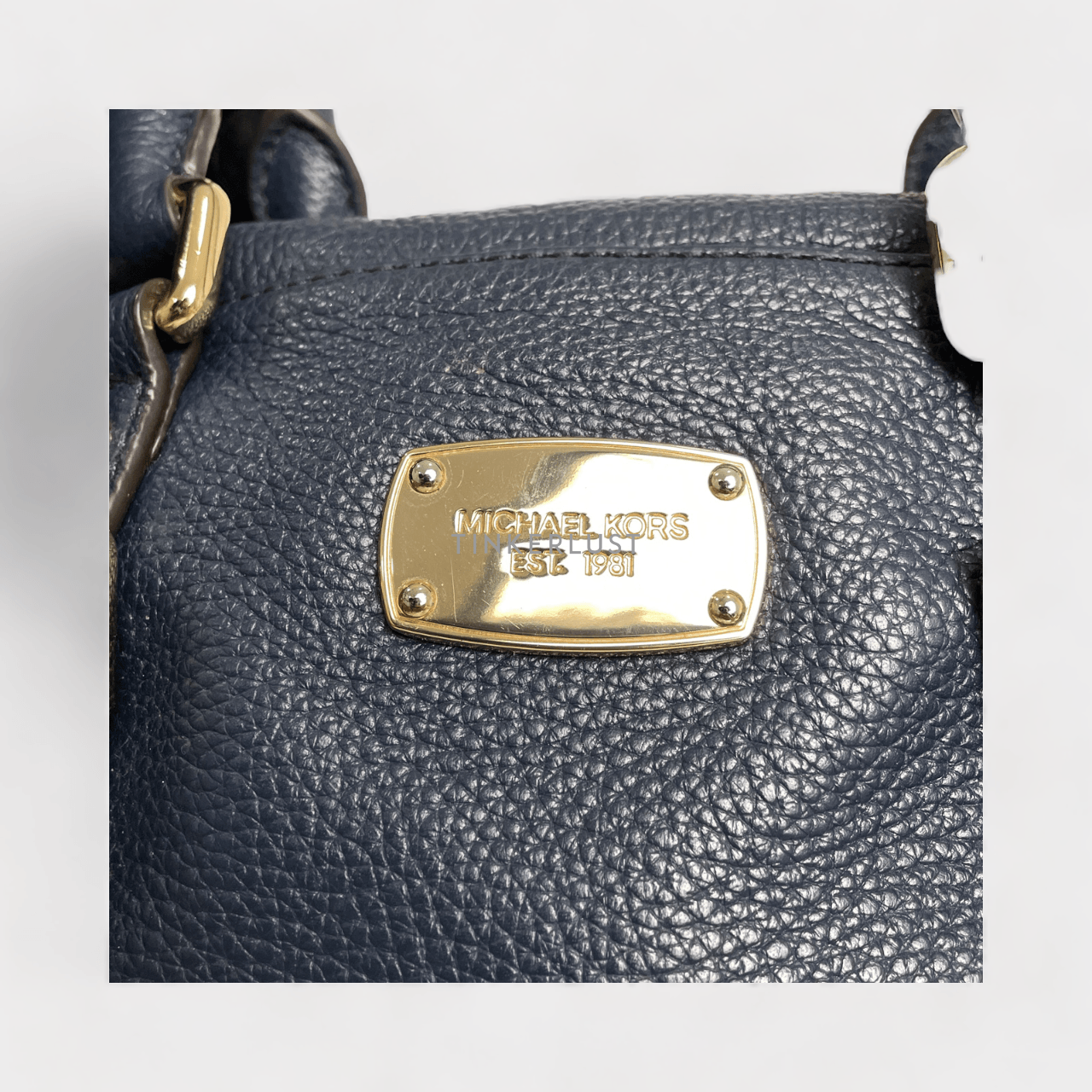 Michael Kors Navy  Leather Bedford Satchel