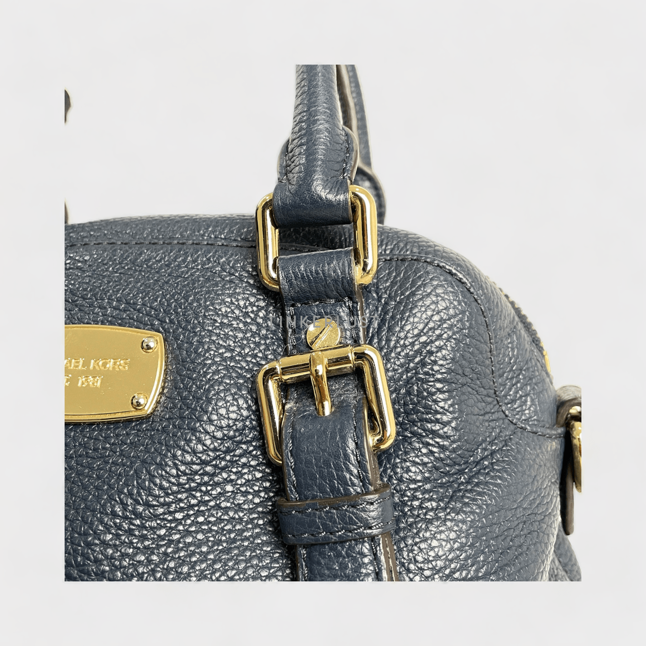 Michael Kors Navy  Leather Bedford Satchel