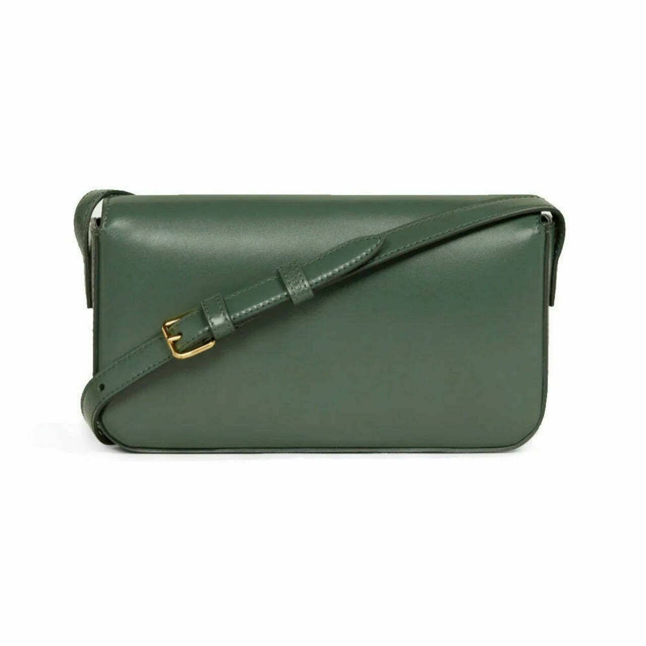 Celine Triomphe Shoulder Bag in Shiny Calfskin Green