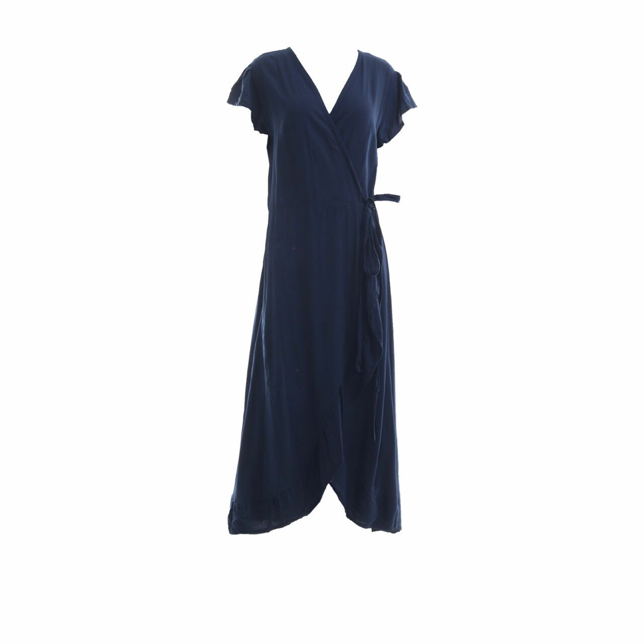 Private Collection Navy Wrap Long Dress