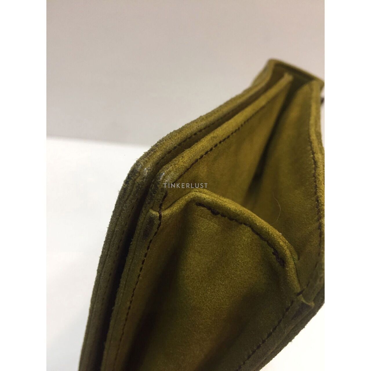 Salvatore Feragamo Olive Suede Sling Bag 