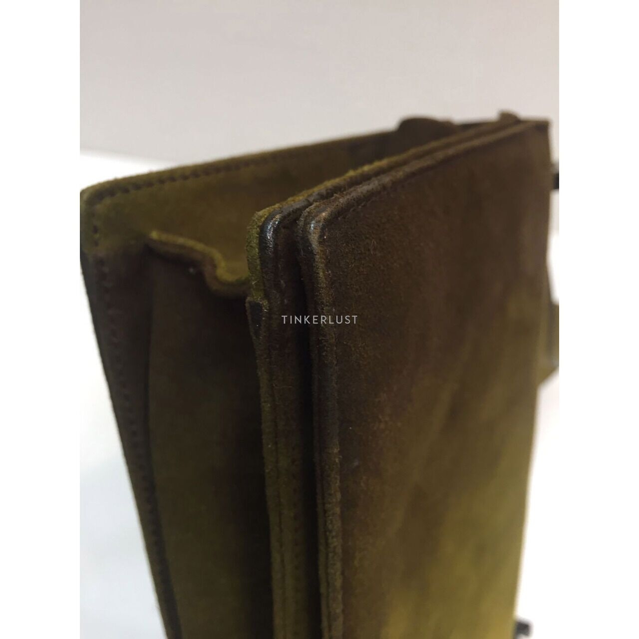 Salvatore Feragamo Olive Suede Sling Bag 