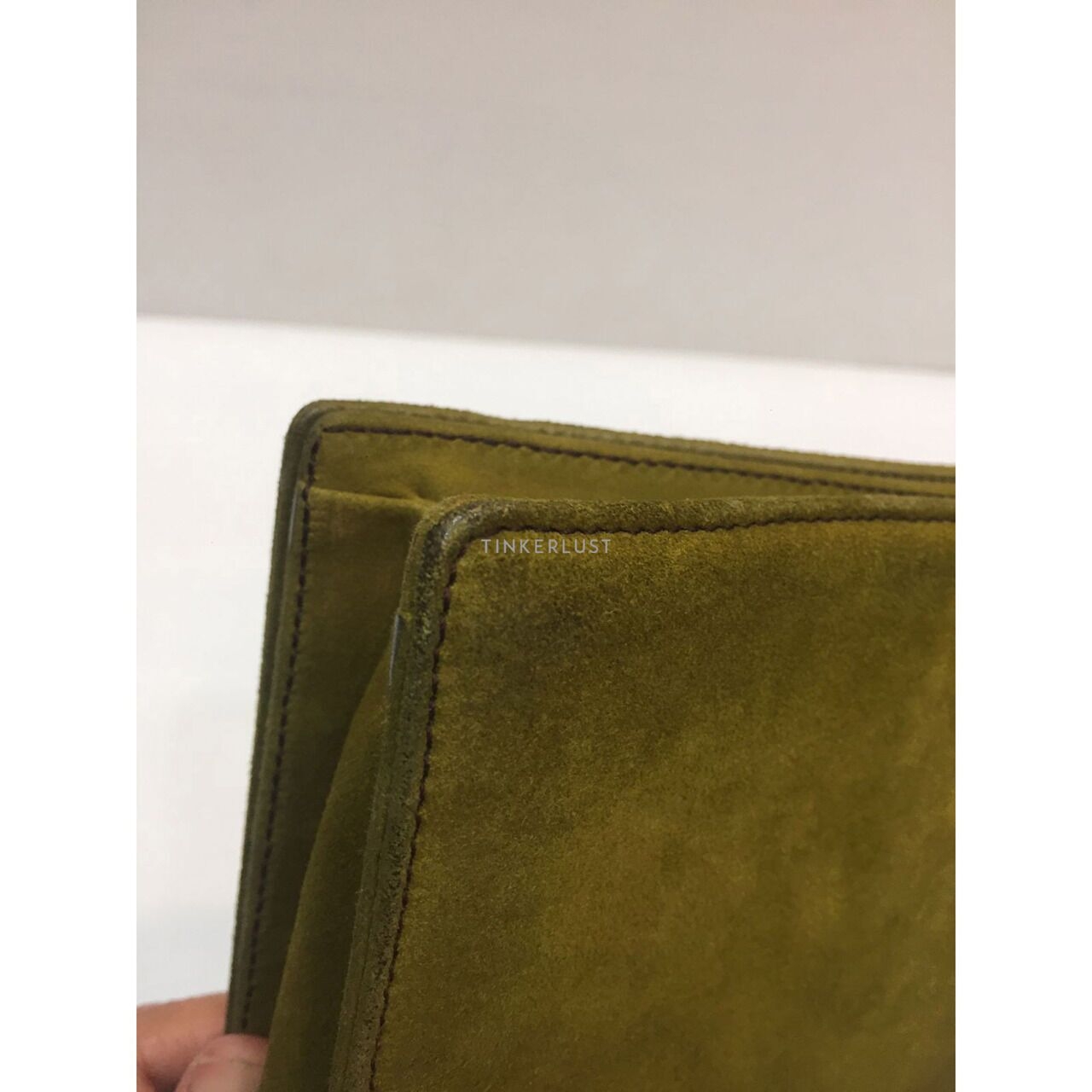 Salvatore Feragamo Olive Suede Sling Bag 