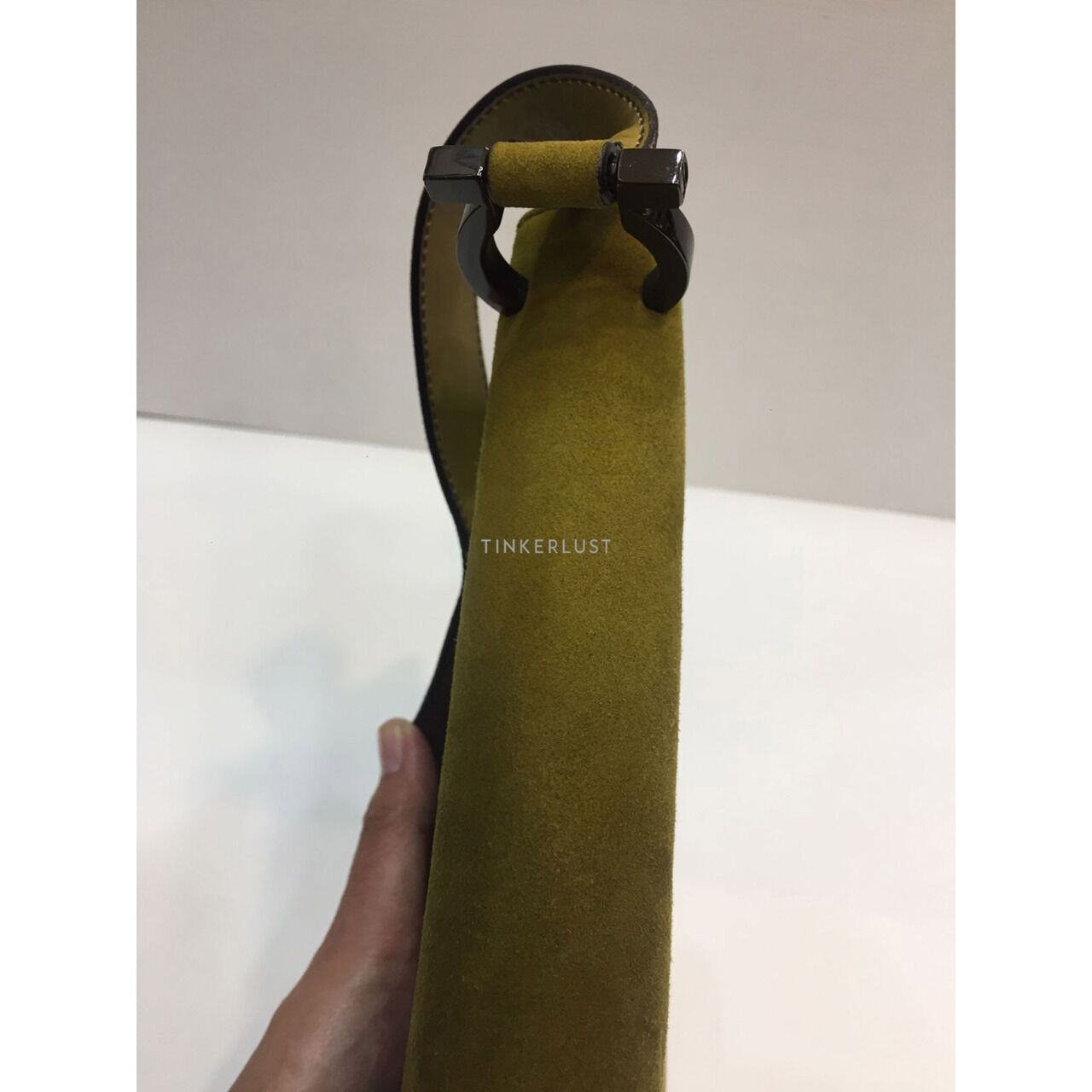 Salvatore Feragamo Olive Suede Sling Bag 