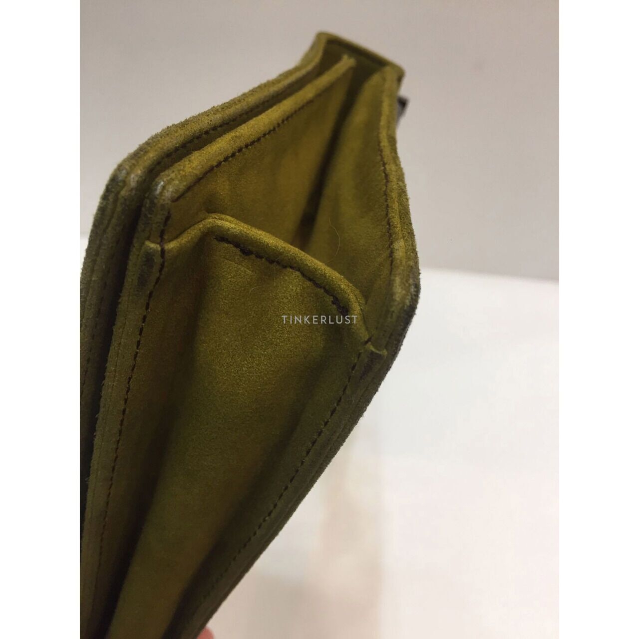 Salvatore Feragamo Olive Suede Sling Bag 