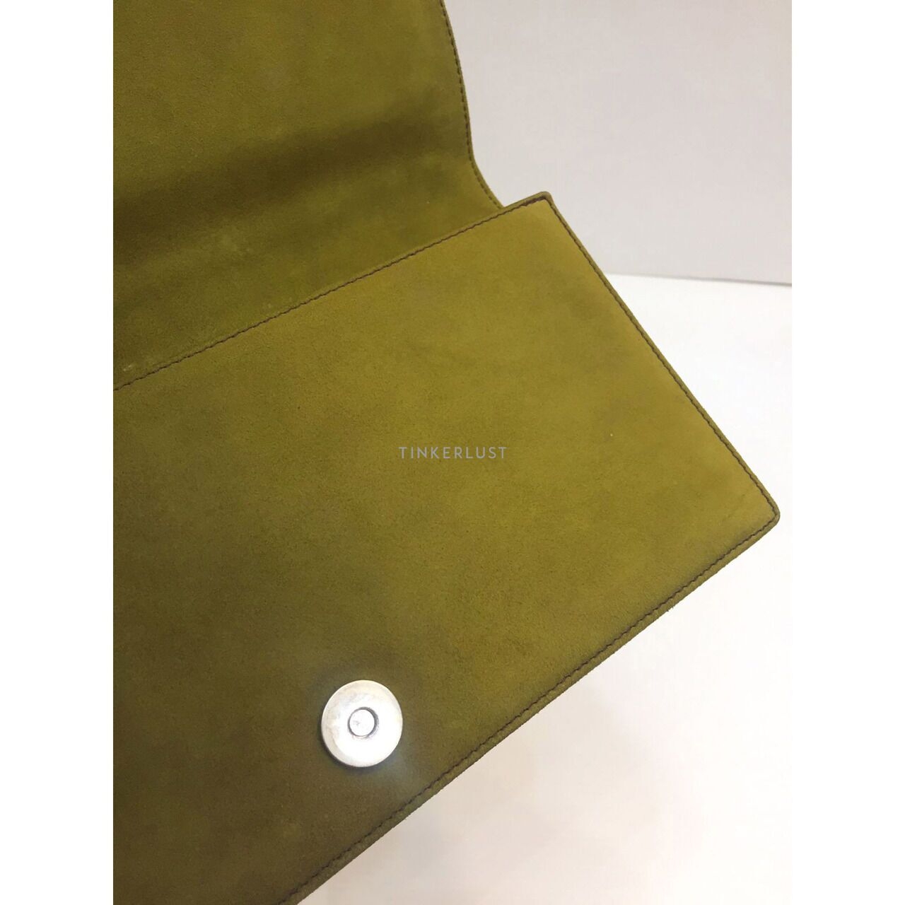 Salvatore Feragamo Olive Suede Sling Bag 