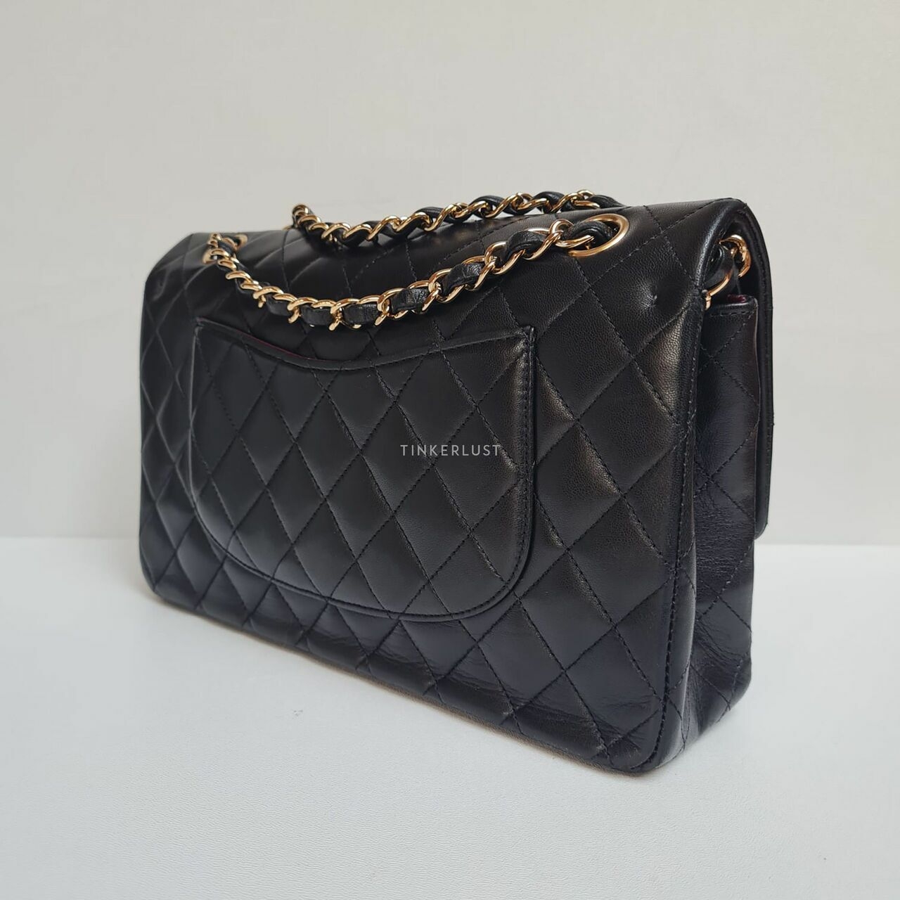 Chanel Medium Black Lambskin Double Flap #13 GHW Shoulder Bag