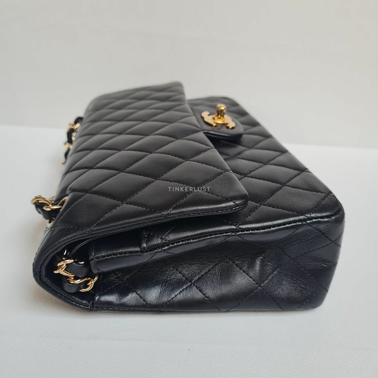 Chanel Medium Black Lambskin Double Flap #13 GHW Shoulder Bag