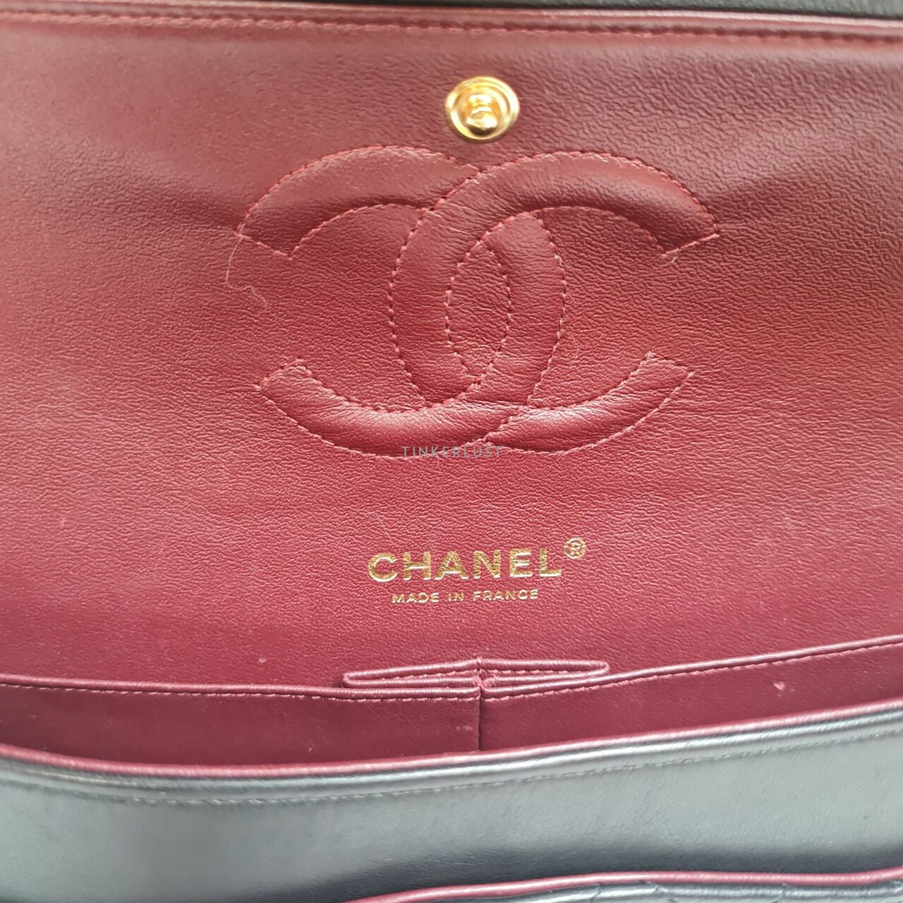 Chanel Medium Black Lambskin Double Flap #13 GHW Shoulder Bag