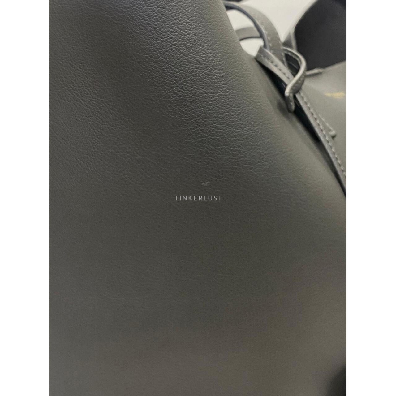 Saint Laurent Dark Storm Grey Leather Shopping Tote GHW 2022 Totebag