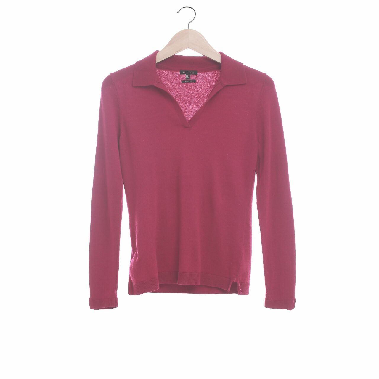 Massimo Dutti Red Knit Blouse