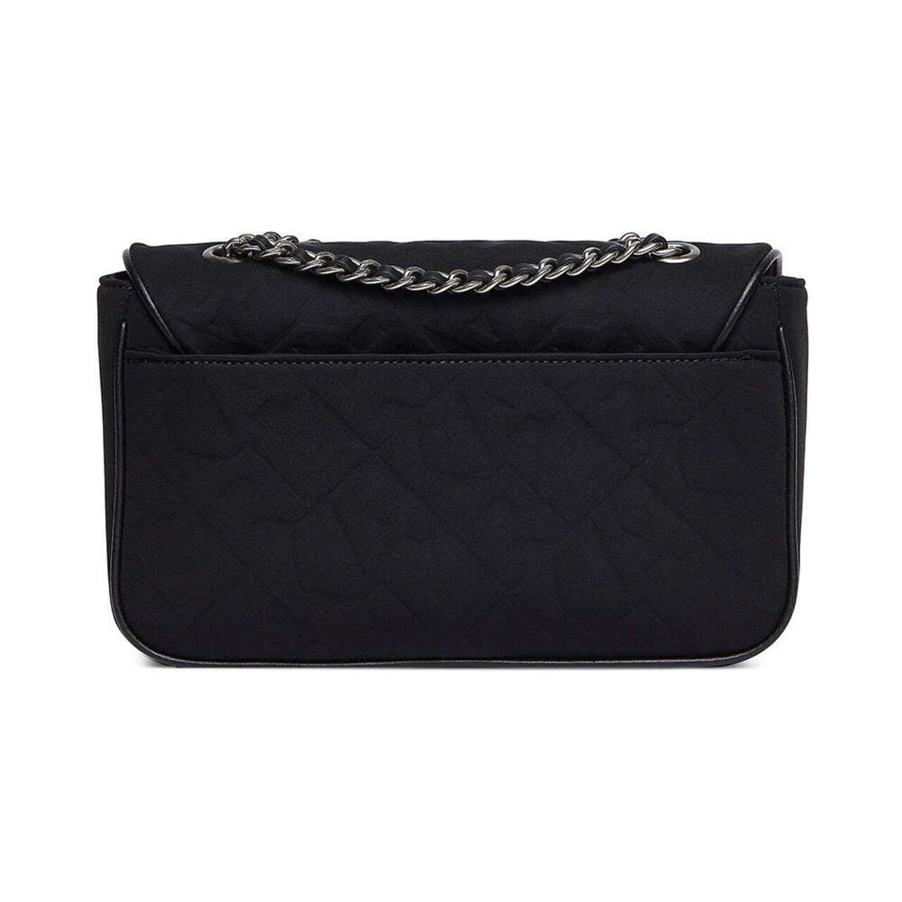 Karl Lagerfeld Agyness Neoprene Embossed Shoulder Bag Black