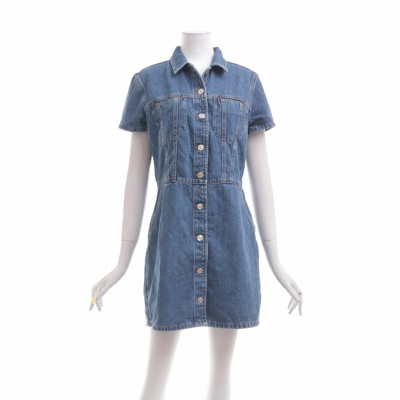 Mango Dark Blue Denim Mini Dress