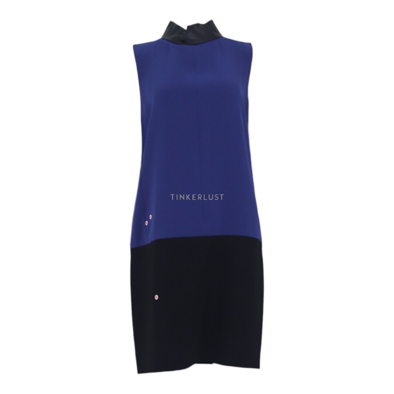 Calvin Klein Blue & Black Sleeveless Midi Dress