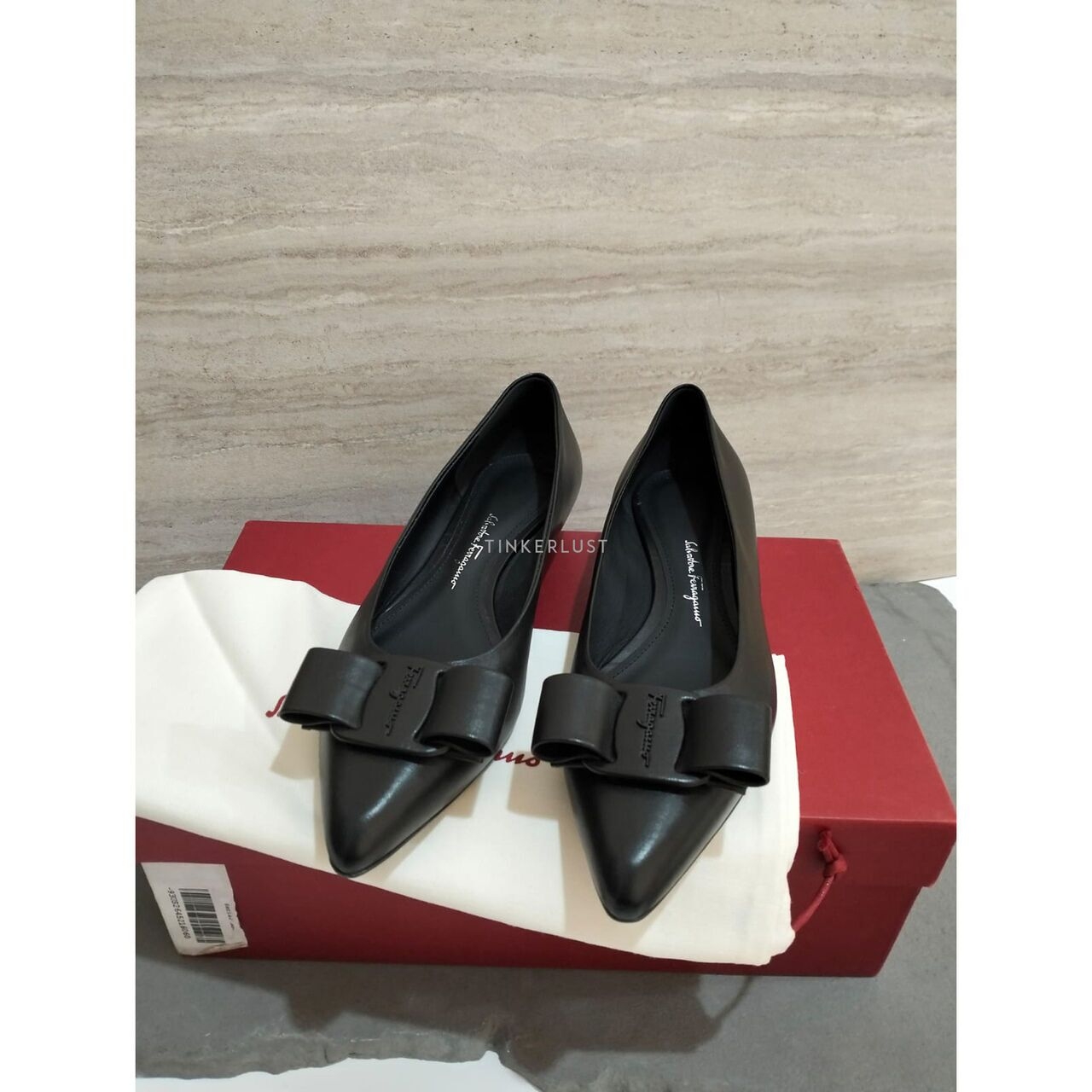 Salvatore Ferragamo Viva Ballerina in Black Flats 