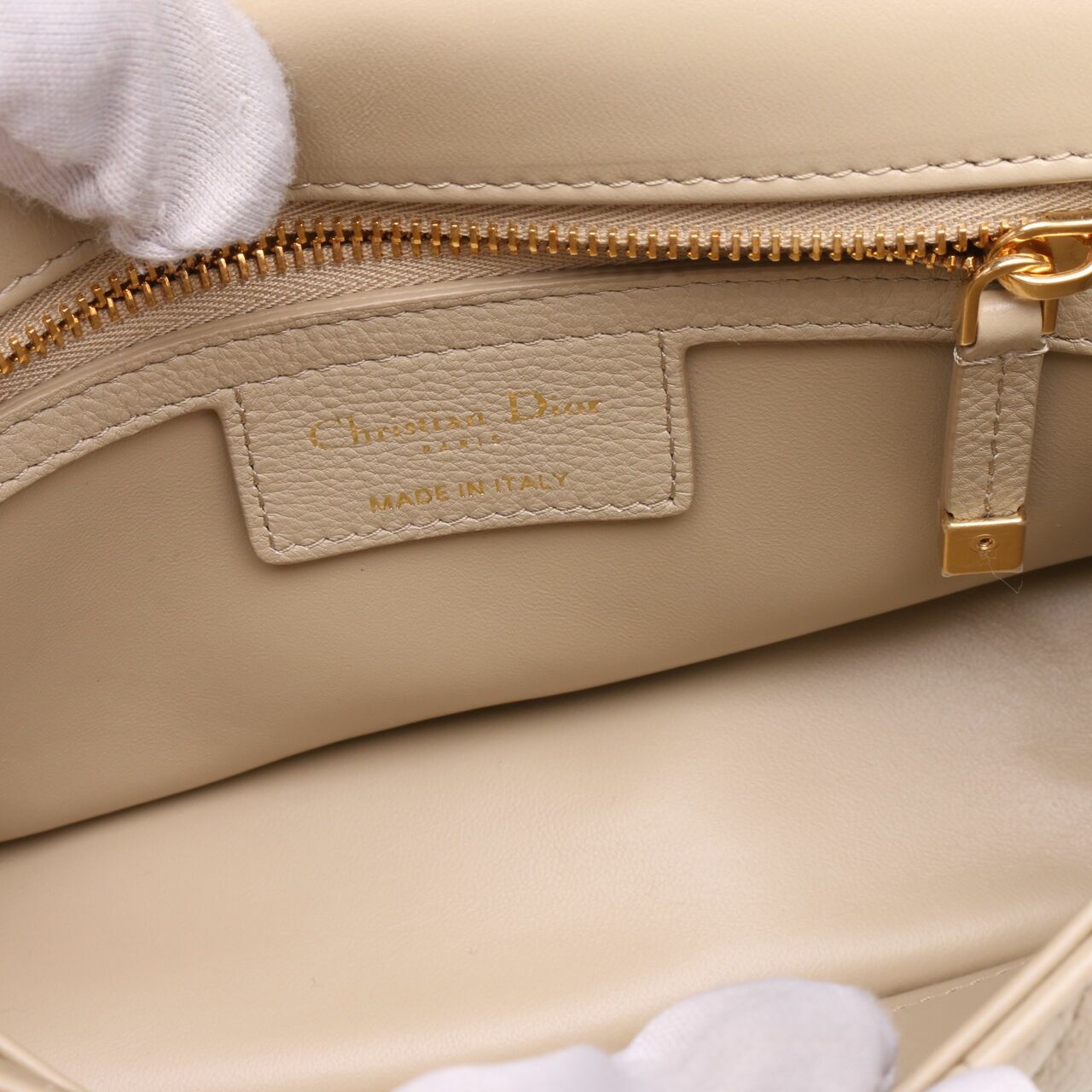 Christian Dior Caro Small Micronnage Corda Beige Shoulder Bag