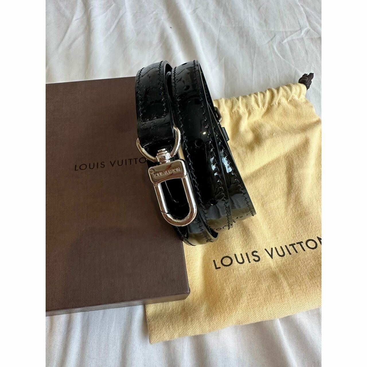 Louis Vuitton Vernish Black Long Strap SHW Bag Strap