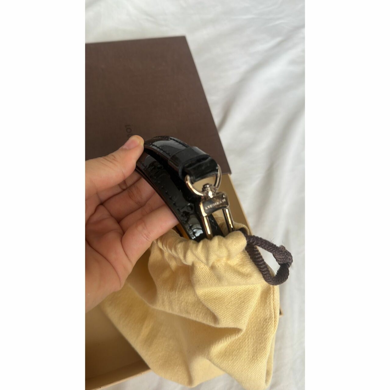 Louis Vuitton Vernish Black Long Strap SHW Bag Strap