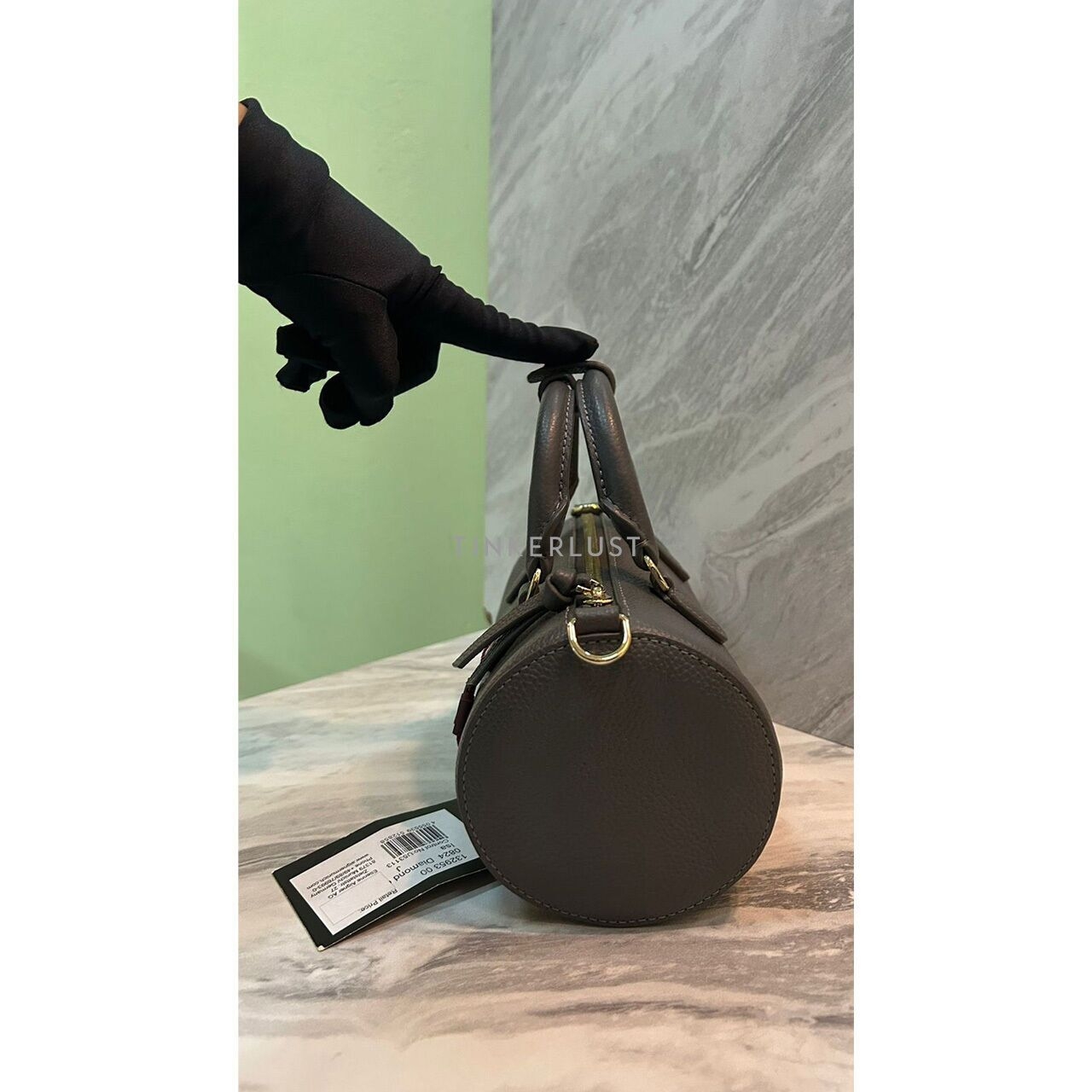 Aigner Isa Diamond S Grey GHW Satchel