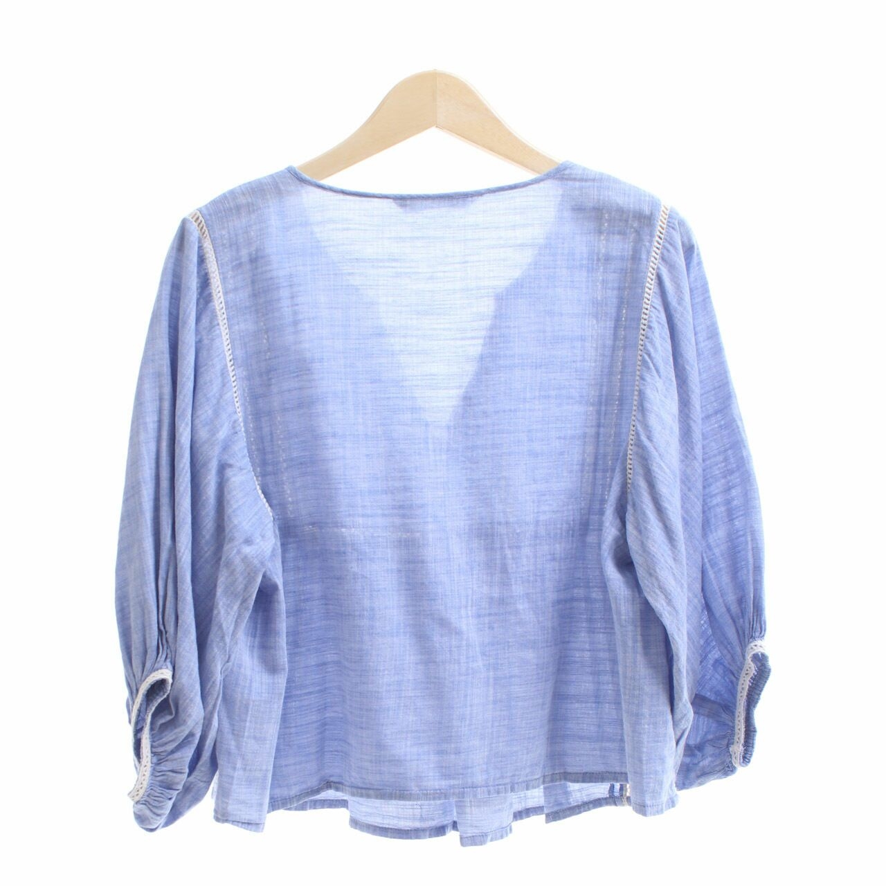 Zara Blue V-Neck Blouse