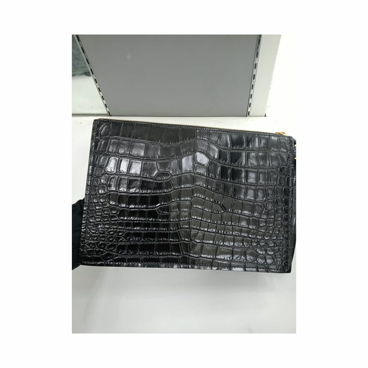 Versace Clutch Black Croco Leather