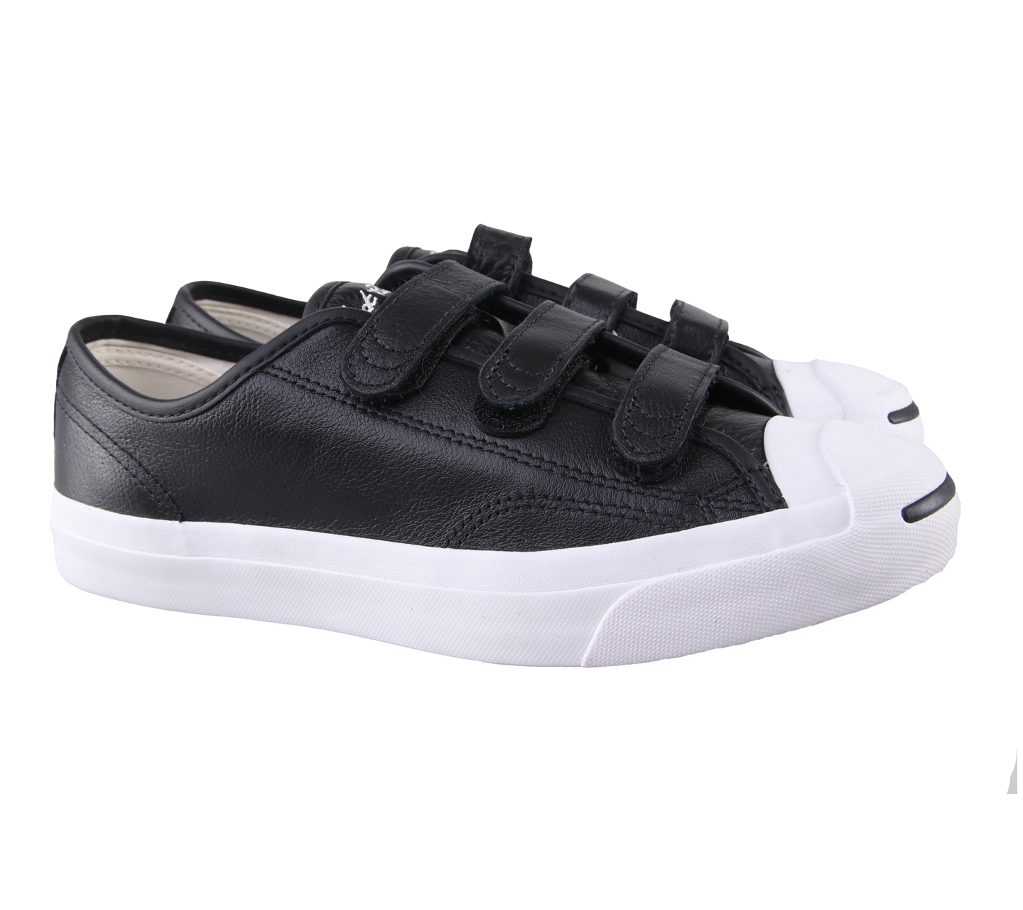 Converse Black And White Jack Purcell 3V Strap Sneakers