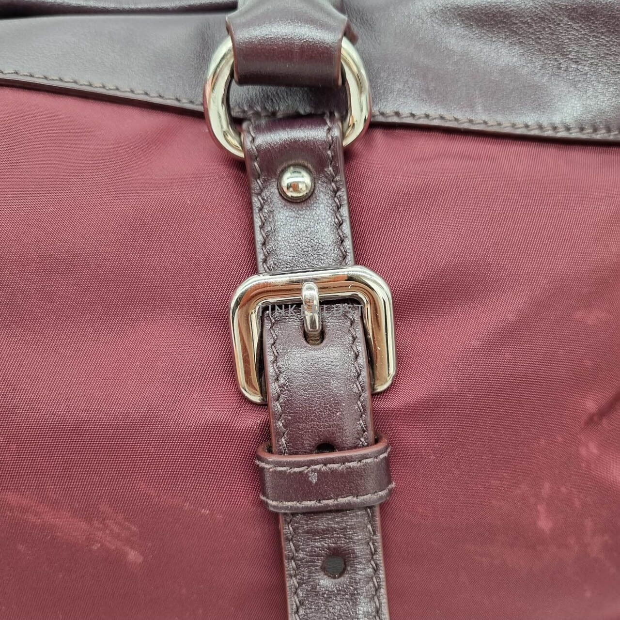 Prada Tessuto Bauletto Bordeux Handbag