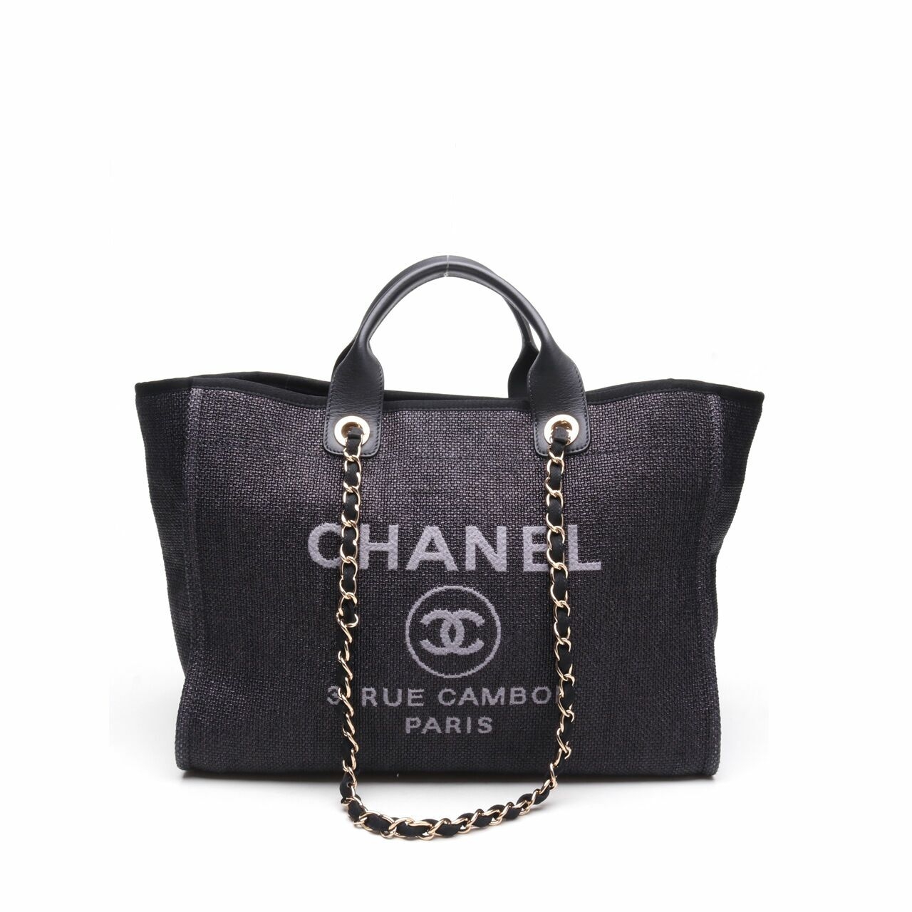 Chanel Deauville Black Canvas Tote Bag #26