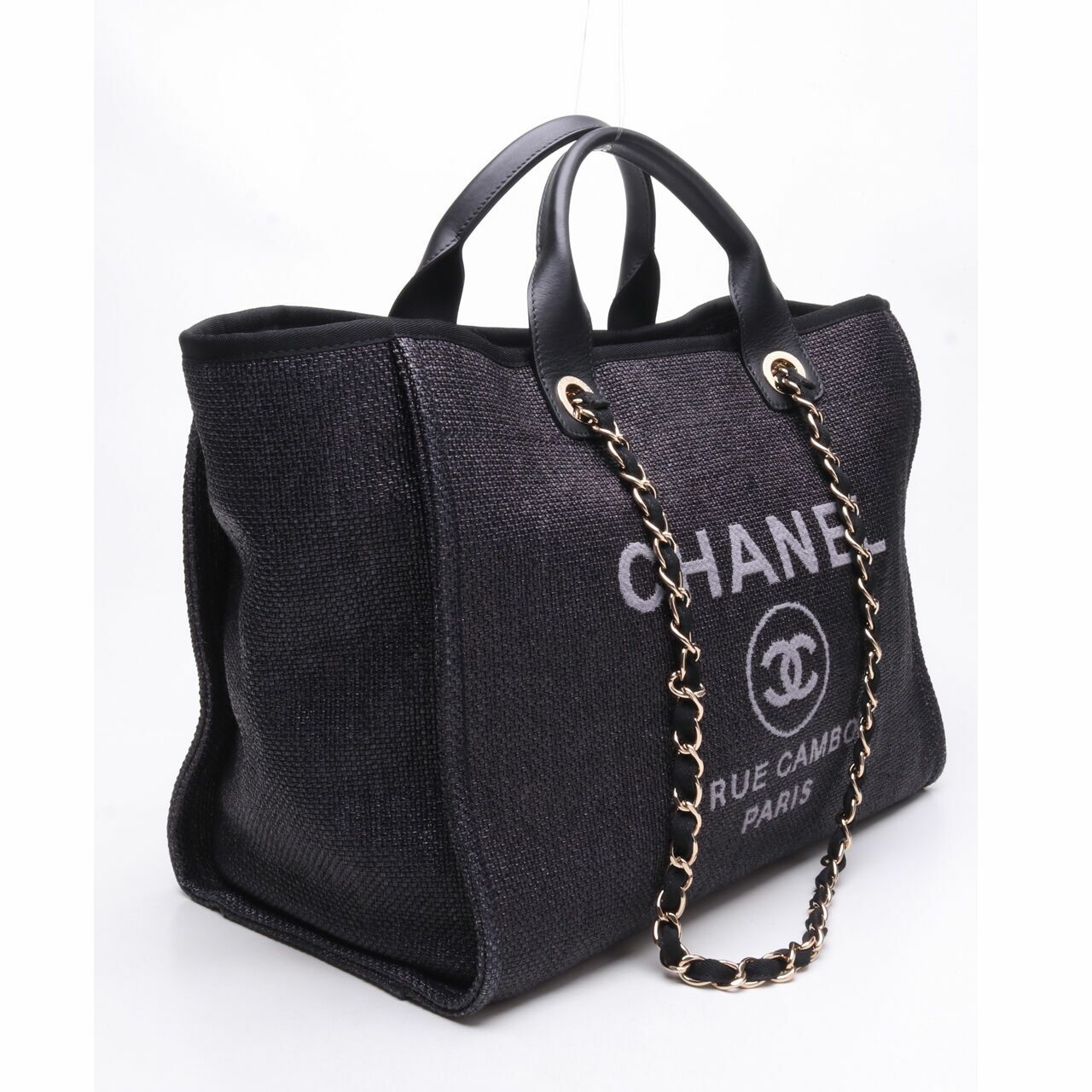 Chanel Deauville Black Canvas Tote Bag #26