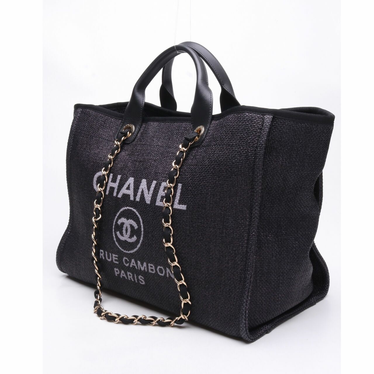 Chanel Deauville Black Canvas Tote Bag #26