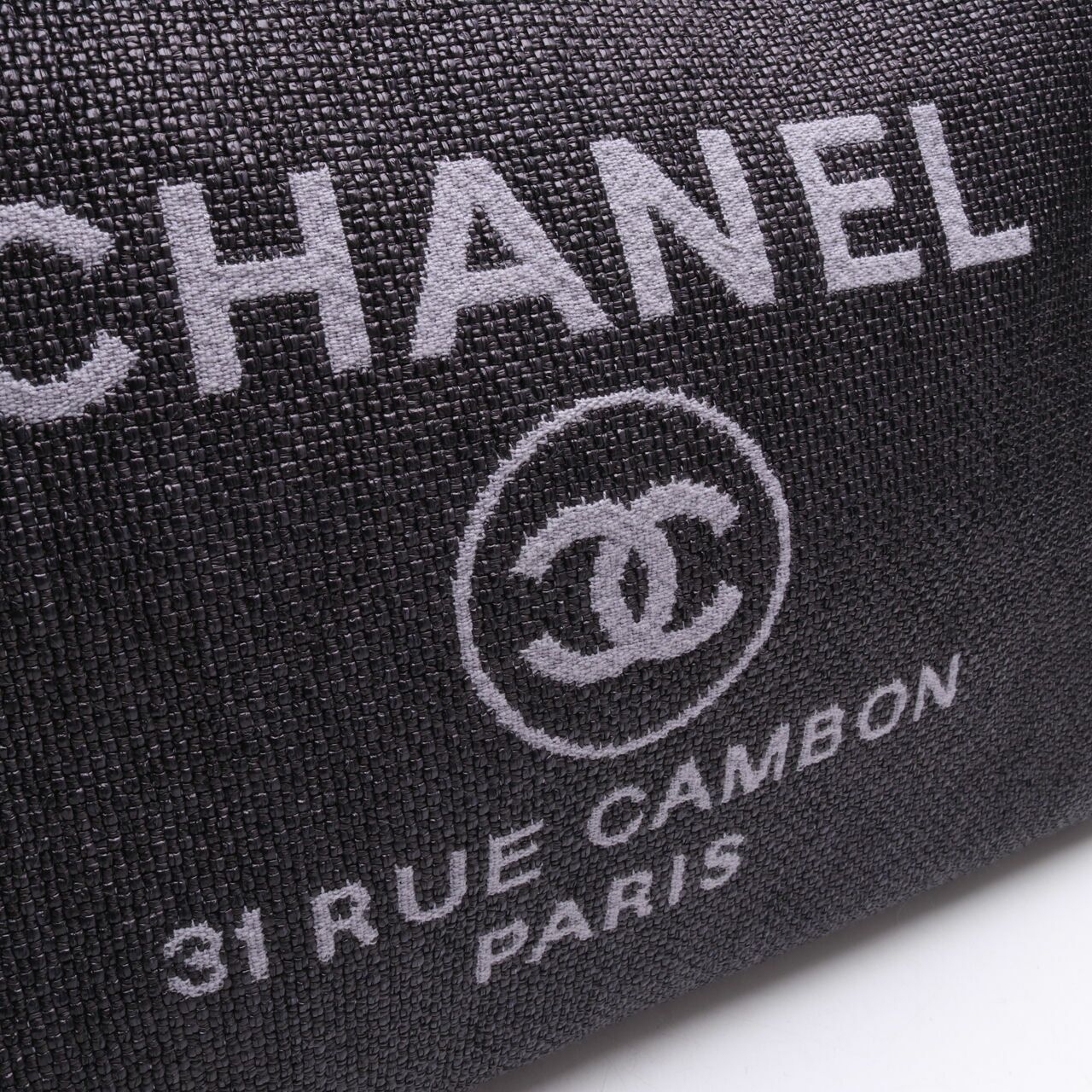 Chanel Deauville Black Canvas Tote Bag #26