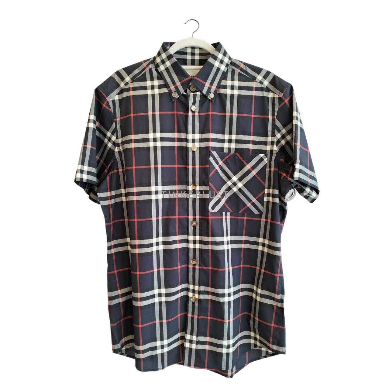 Burberry Causey in Navy Archive Check Shirt