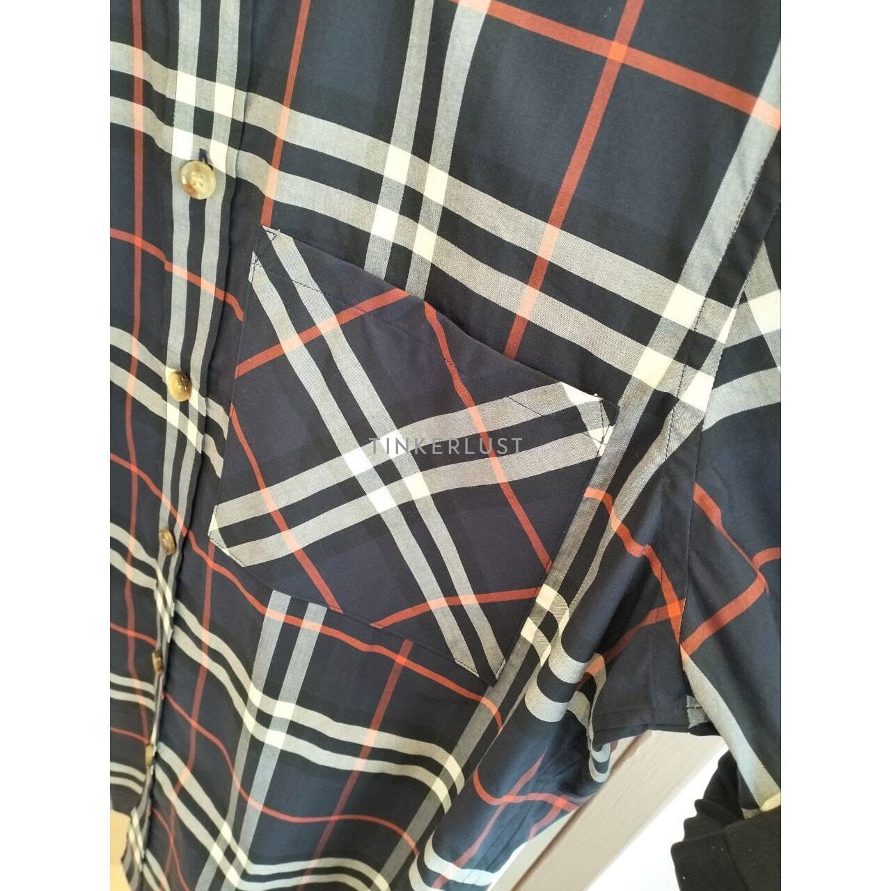 Burberry Causey in Navy Archive Check Shirt