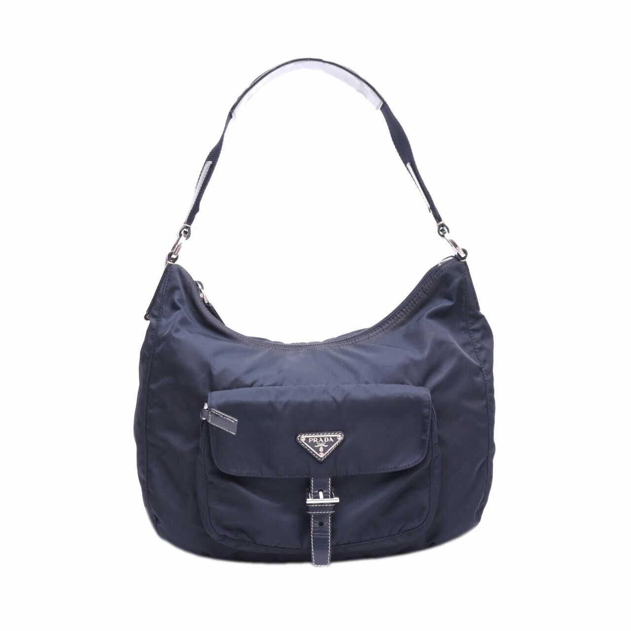 Prada Navy Nylon Shoulder Bag