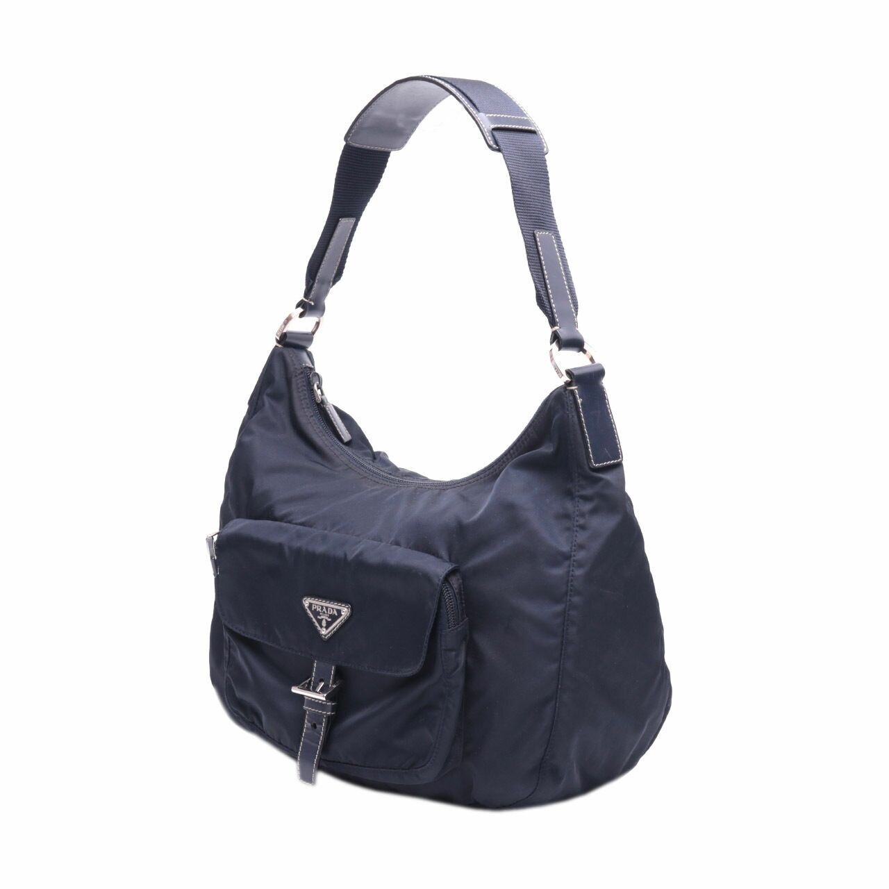 Prada Navy Nylon Shoulder Bag