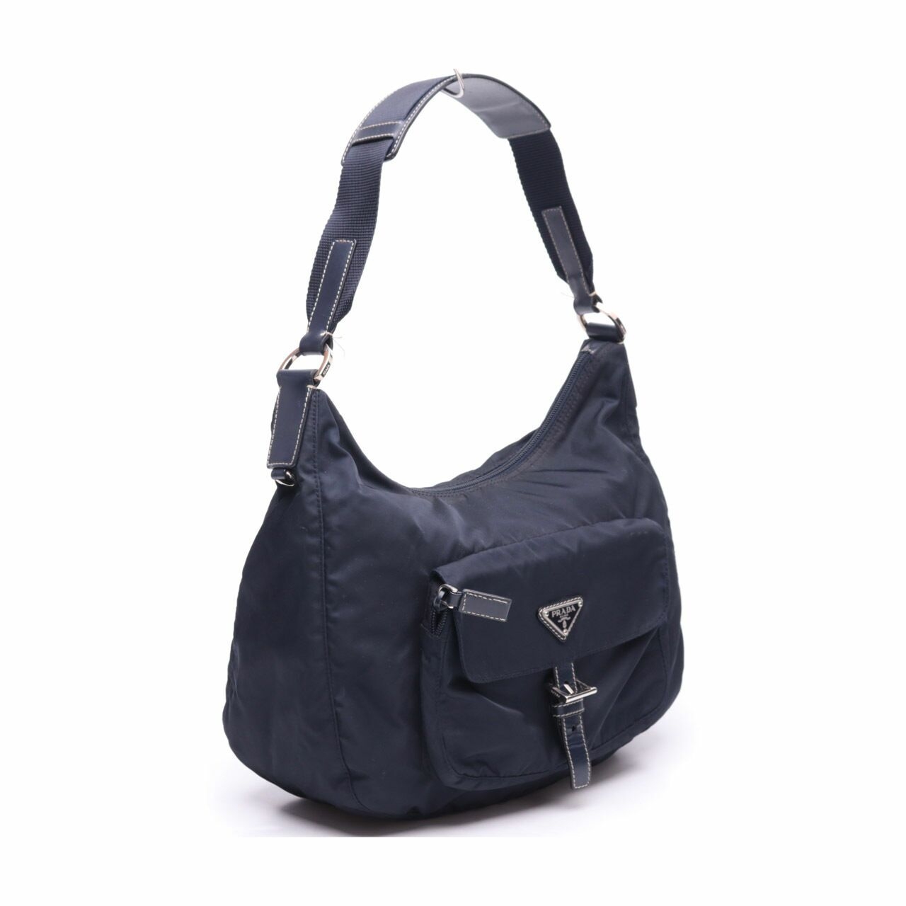 Prada Navy Nylon Shoulder Bag