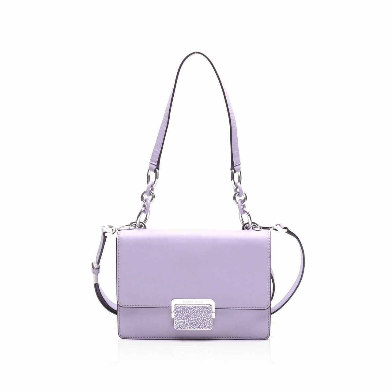 Michael Kors Cynthia Small Leather Lilac Flap Satchel Bag