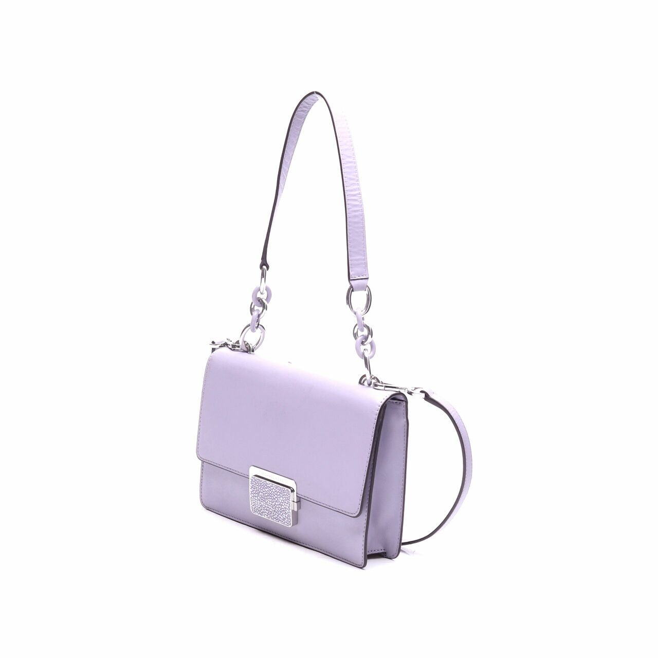 Michael Kors Cynthia Small Leather Lilac Flap Satchel Bag