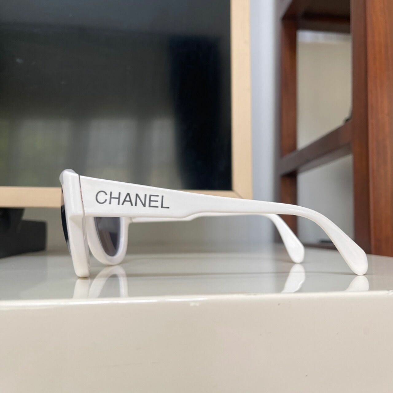 Chanel White Vintage Sunglasses