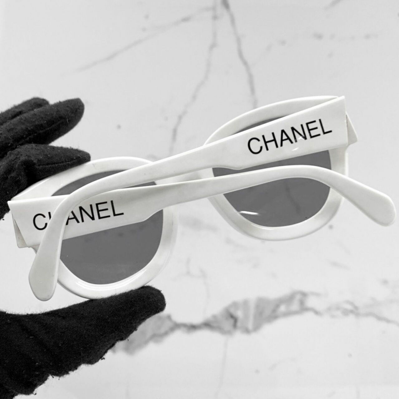 Chanel White Vintage Sunglasses