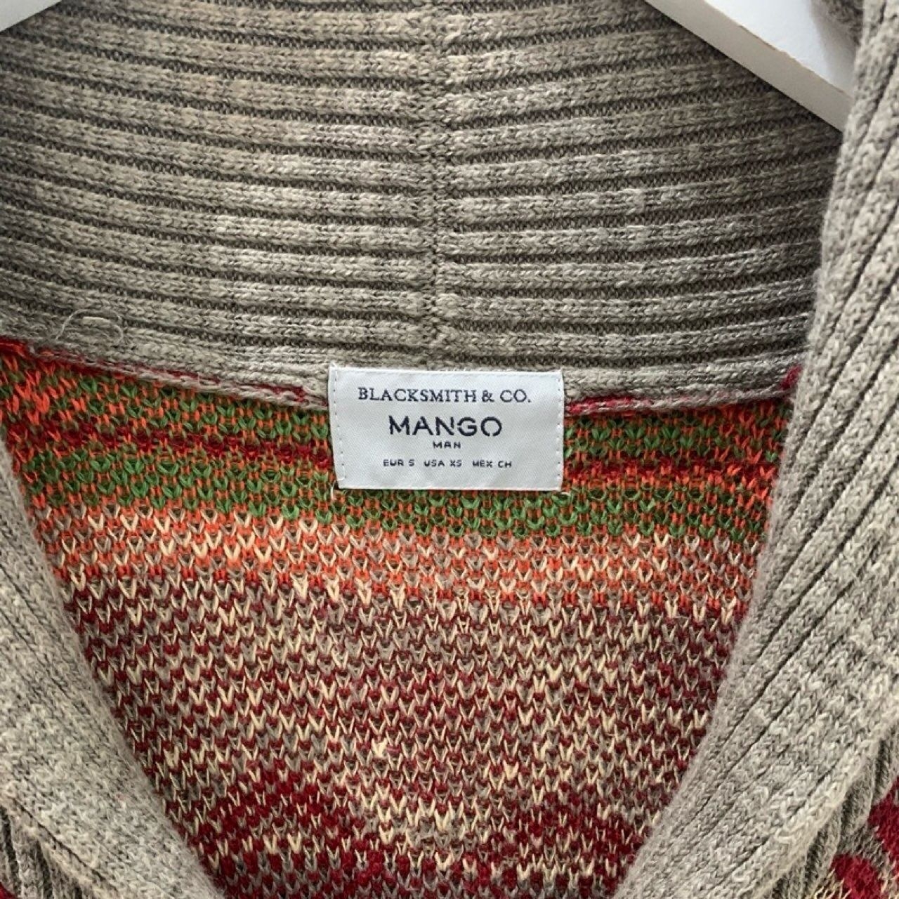 MANGO Men’s Multicolored High Neck Cardigan