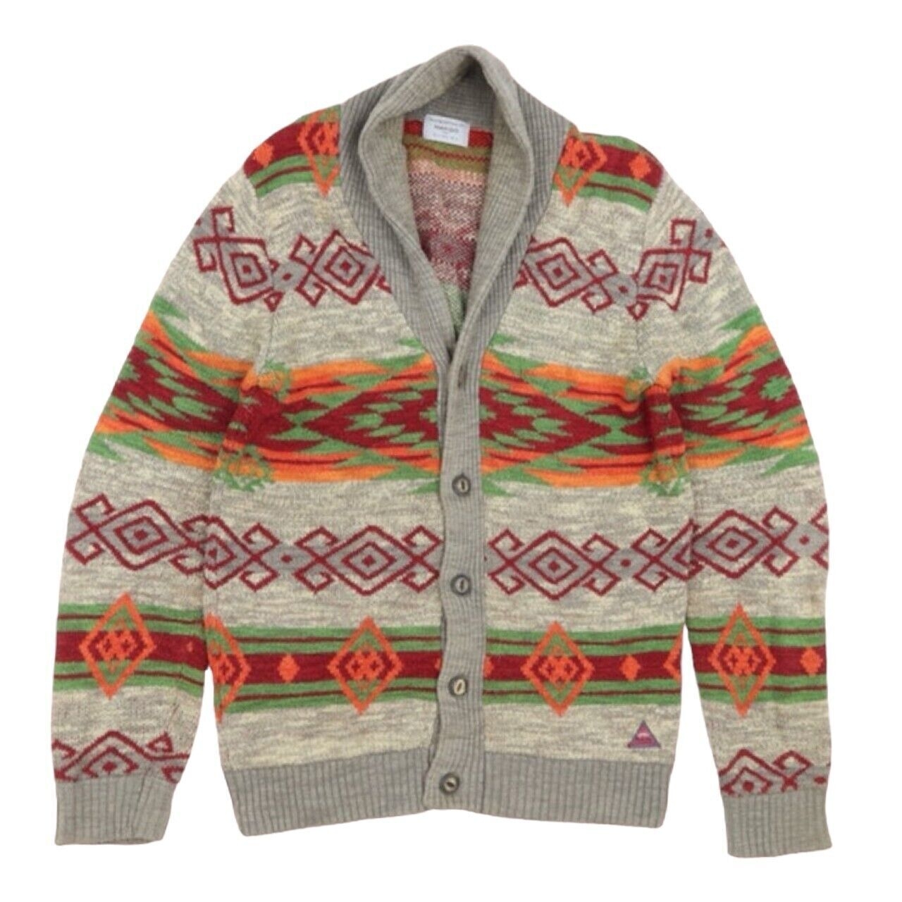 MANGO Men’s Multicolored High Neck Cardigan