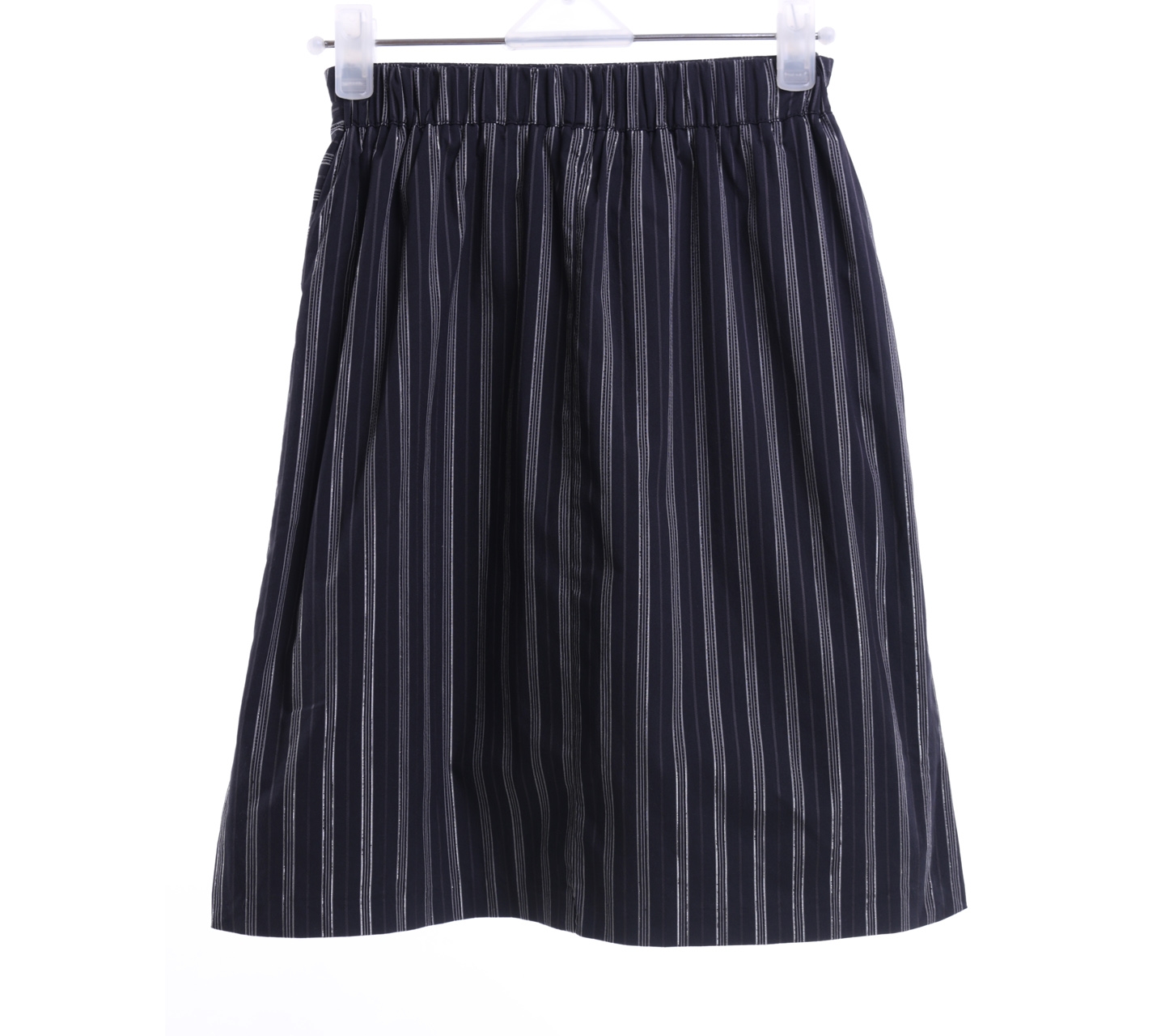 Pomelo. Black And Silver Striped Mini Skirt