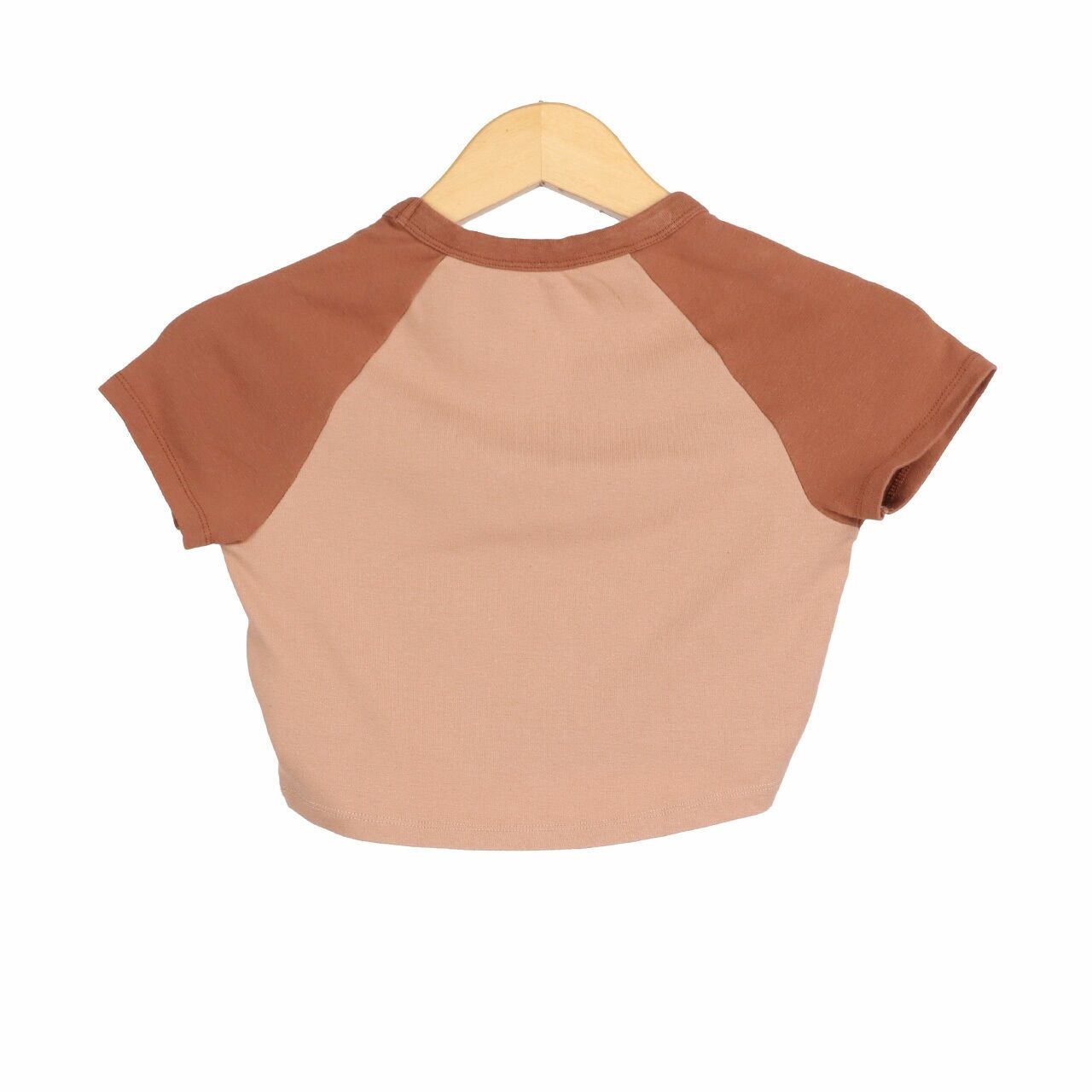 Cotton On Brown & Beige Crop Top Tee