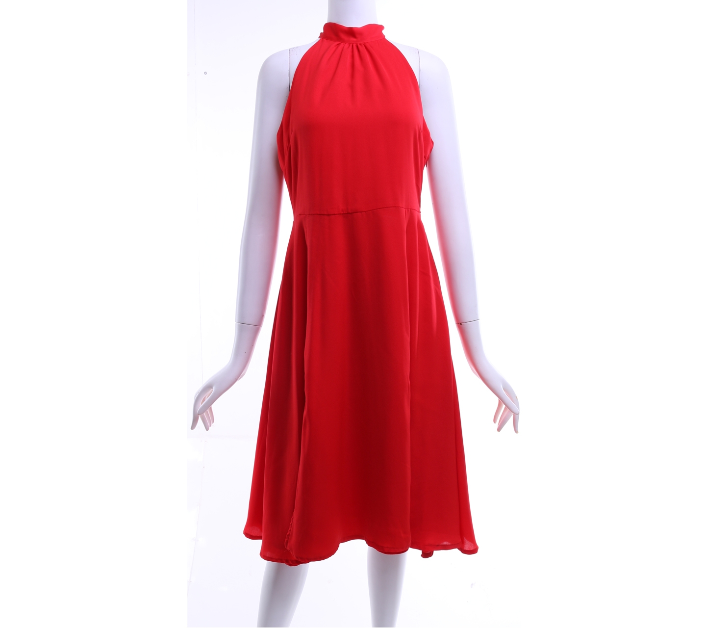 Zalora Red Sleeveless Midi Dress