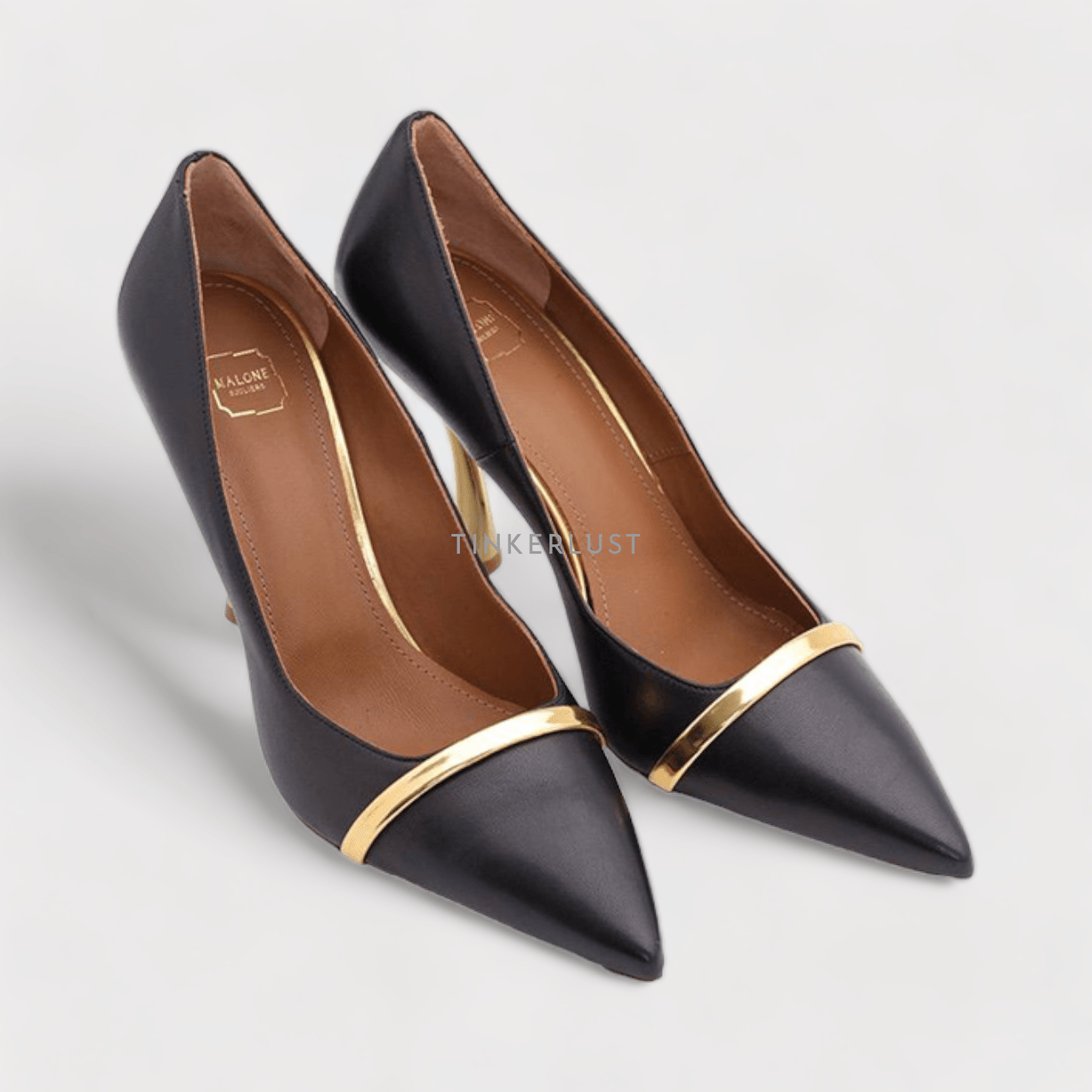 Malone Souliers Karlie Pumps 90mm in Black/Gold Heels	