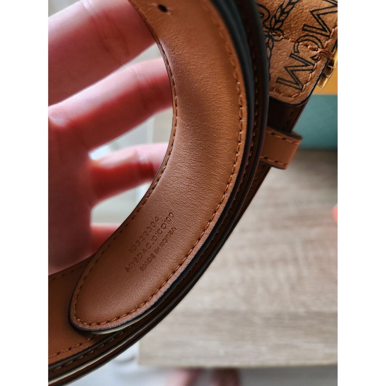 MCM Claus M Cognac Leather Belt