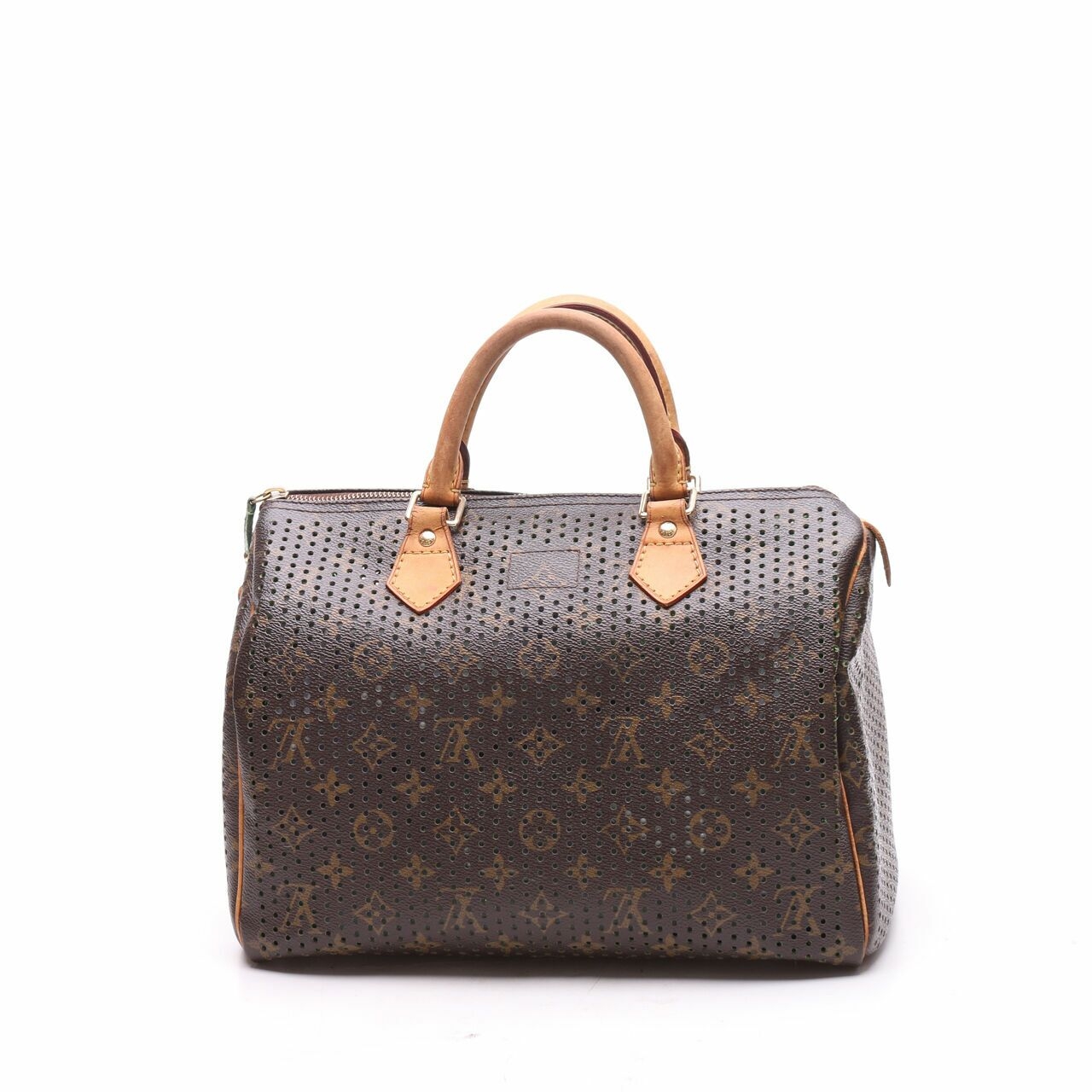 Louis Vuitton Limited Edition Green Monogram Perforated Speedy Hand Bag